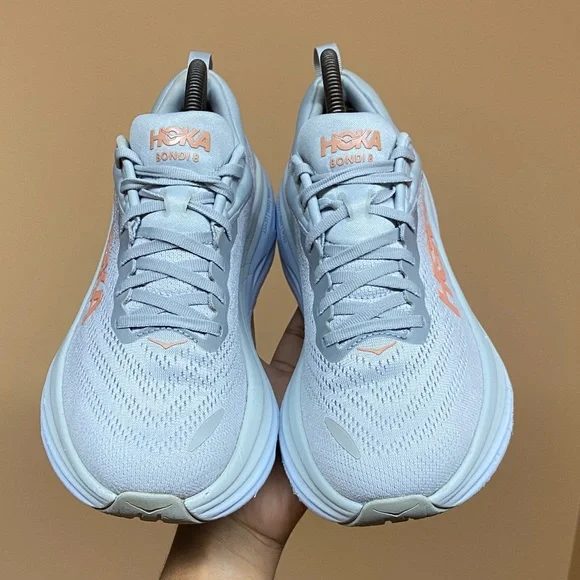Hoka Bondi 8 Women's Running Sneakers “Harbor Mist Lunar Rock” Size 8.5 - Picture 12 of 17